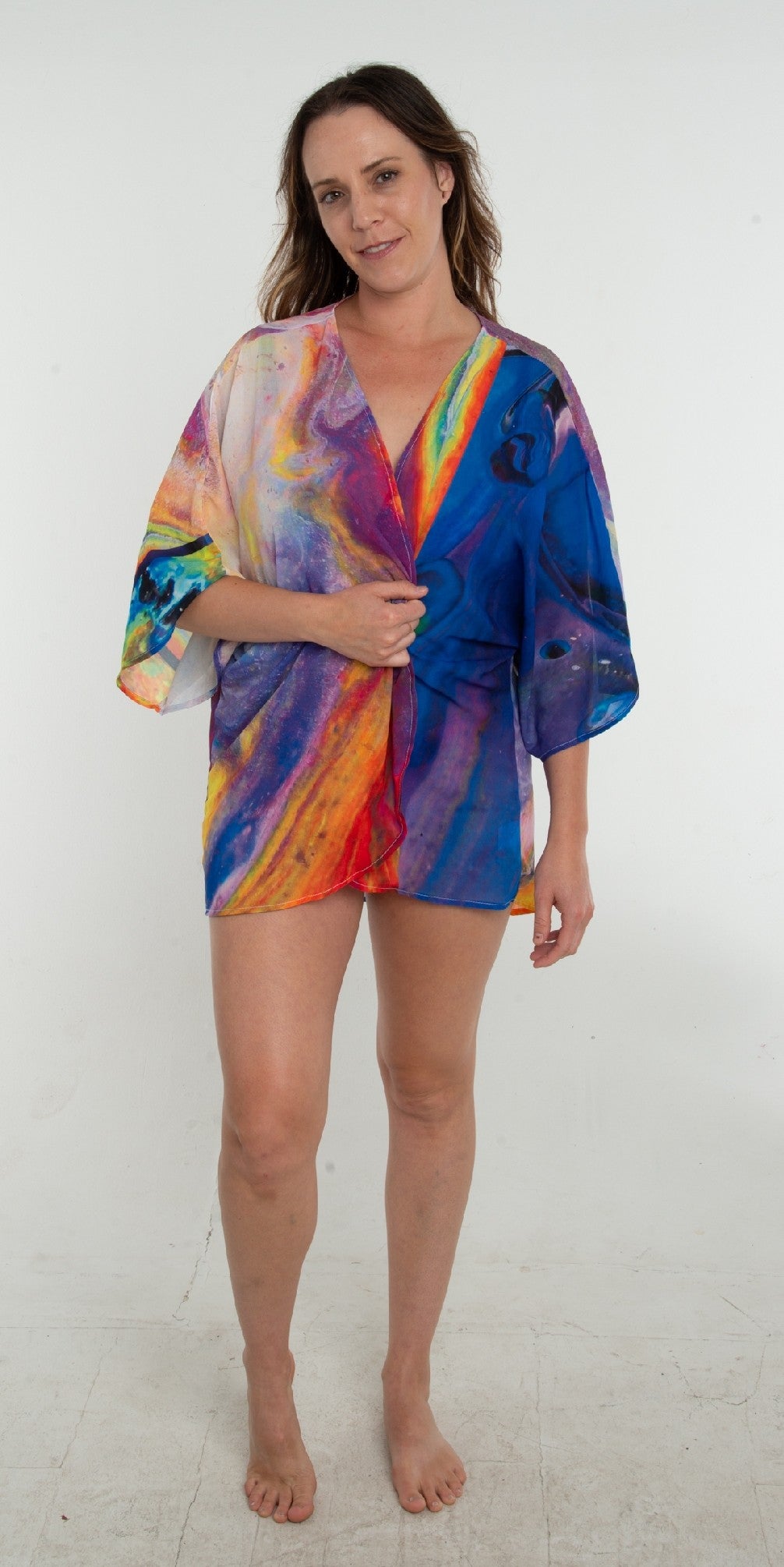 Waterfall. Kimono Chiffon Cover-up