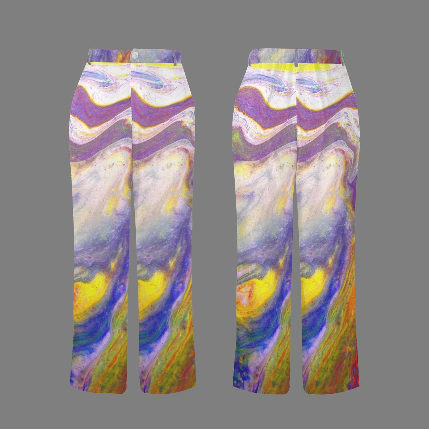 china3v- Blue Wave Button Pants